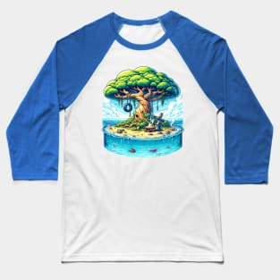 Tree of Knowledge: Ohara's Oasis in One Piece Baseball T-Shirt